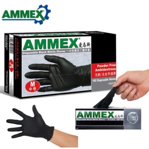 Guantes nitrilo negros AMMEX (TallaL)