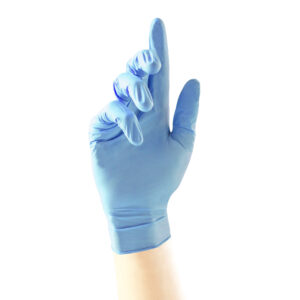 Guantes de nitrilo azul antimicrobianos Unigloves (L)